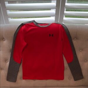 NWT Under Armour Red and Gray Long Sleeve Tee
